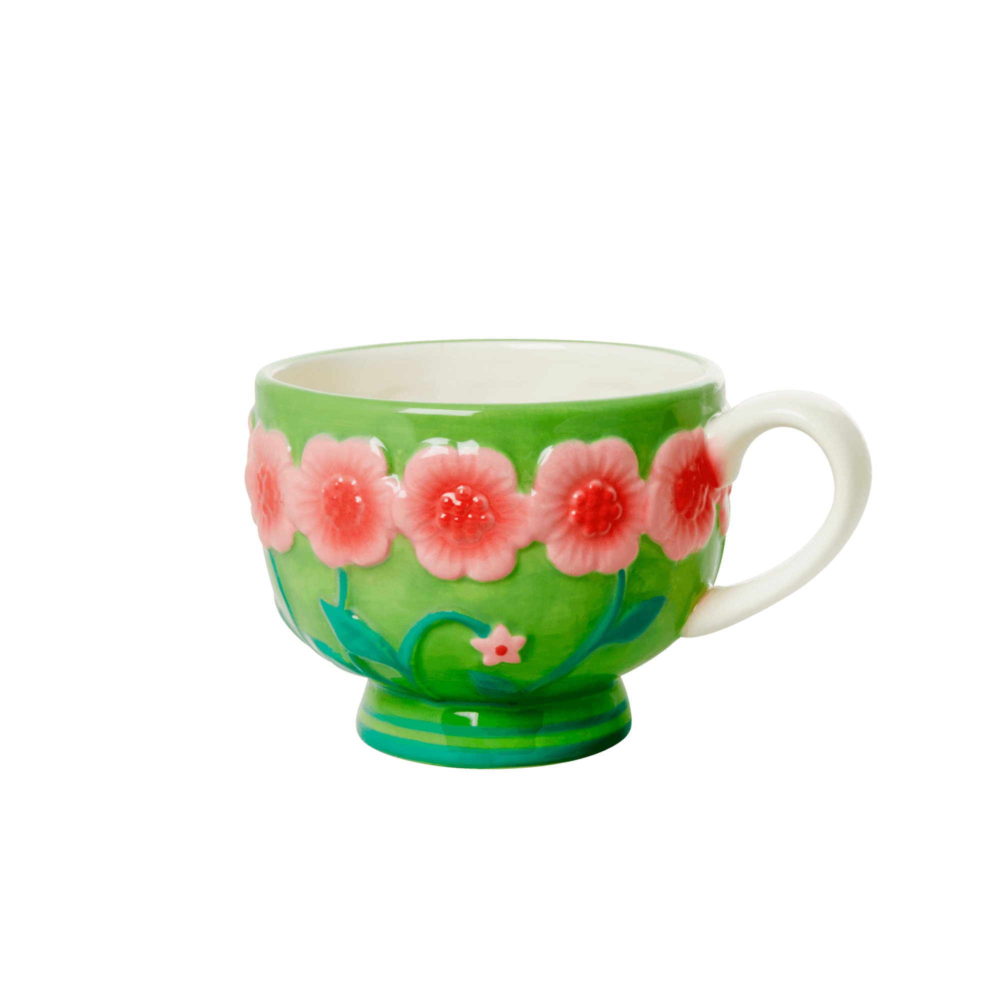 histoire-d-avant-tasse-ceramique-aux-fleurs-verte