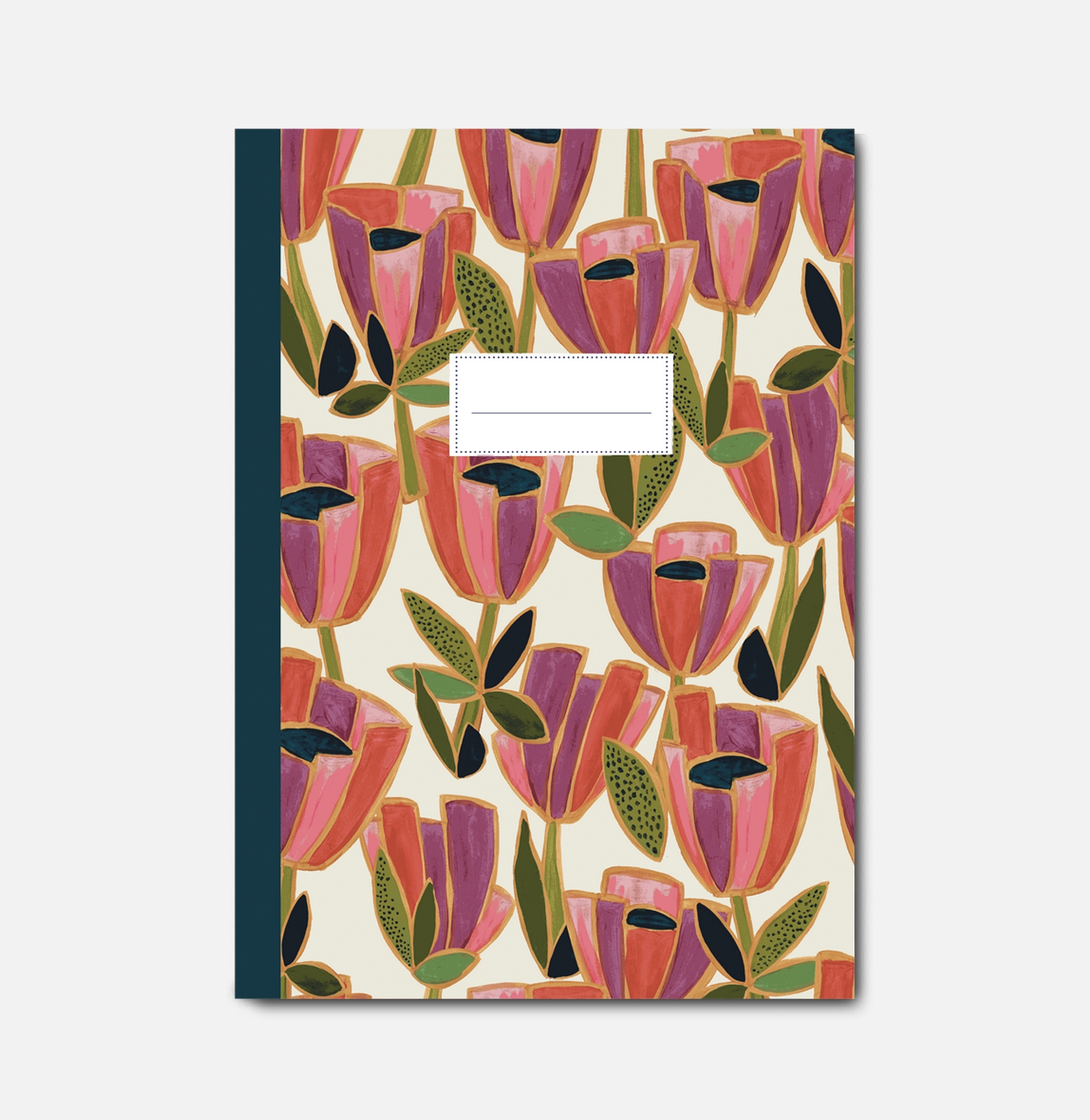 Cahier format A5 motif Tulipes
