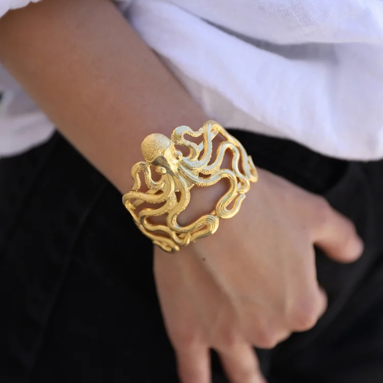bracelet_manchette_octopus_laiton_dore_or_fin_24k_3