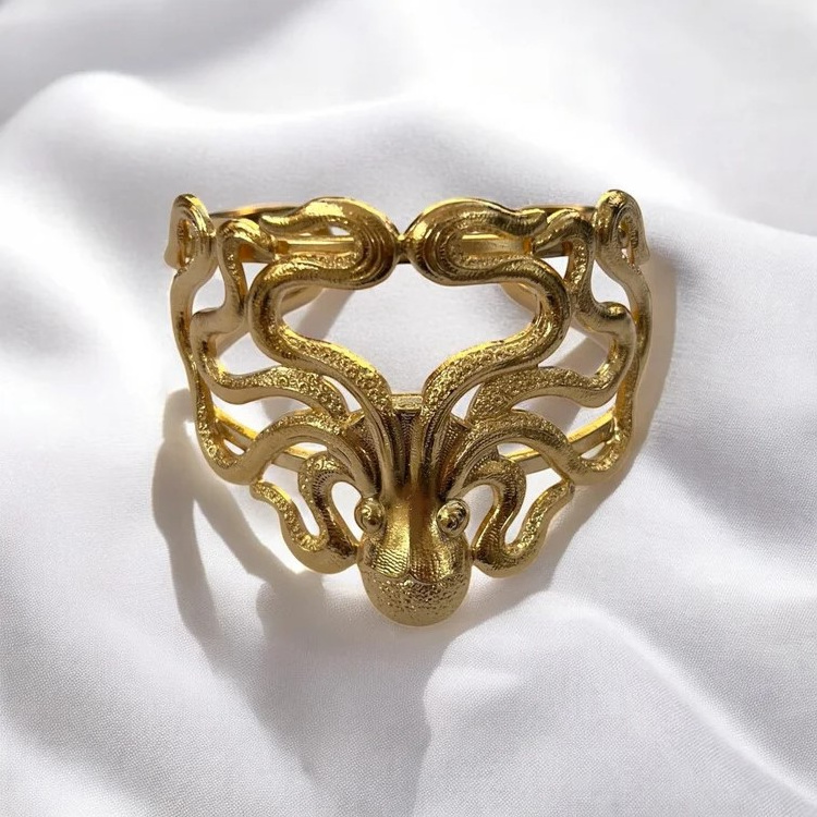 bracelet_manchette_octopus_laiton_dore_or_fin_24k_1