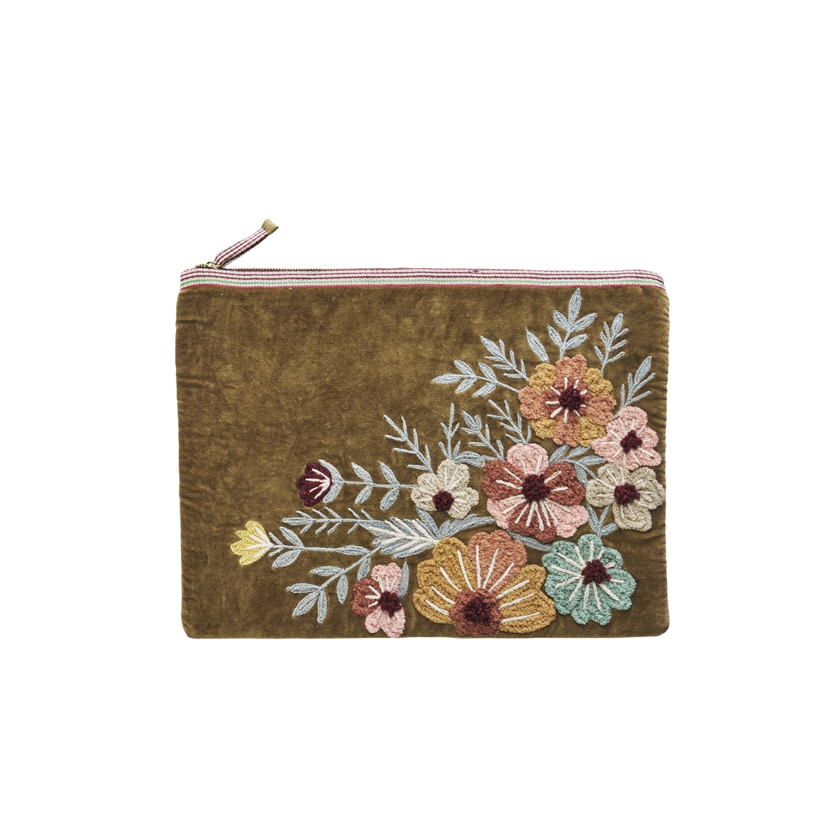 Histoire_d_avant_housse__ordinateur_en_velours_ _brodé_olive_matelassee_40x30cms_madam_stoltz