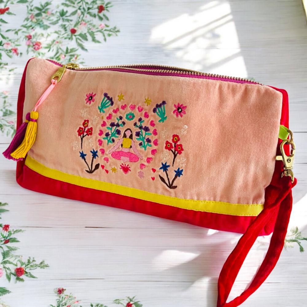 Histoire-d-avant-Trousse-à-Maquillage-NOI-yoga-Flowercircle-en-Velours-Doux2