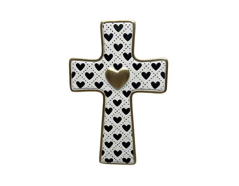 croix_blanche_coeurs_noirs_bord_dore_decoration_murale