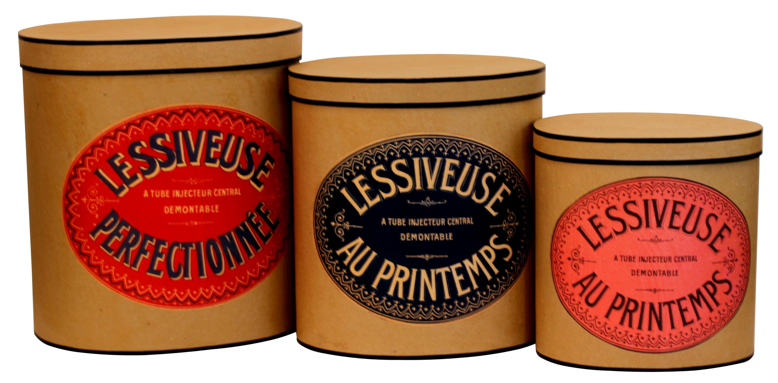 Lessiveuse Lp008 Boite ovale en carton grand format et l'illustration Lessiveuse