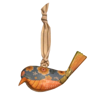 HISTOIRE DAVANT OISEAU SUSPENDU METAL MOTIFS PATCHWORK FLEURS 2