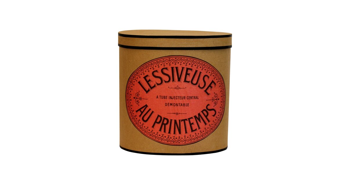 Lessiveuse Lp008 Boite ovale en carton petit format avec l'illustration Lessiveuse