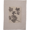 TORCHON FEUILLES GRIS