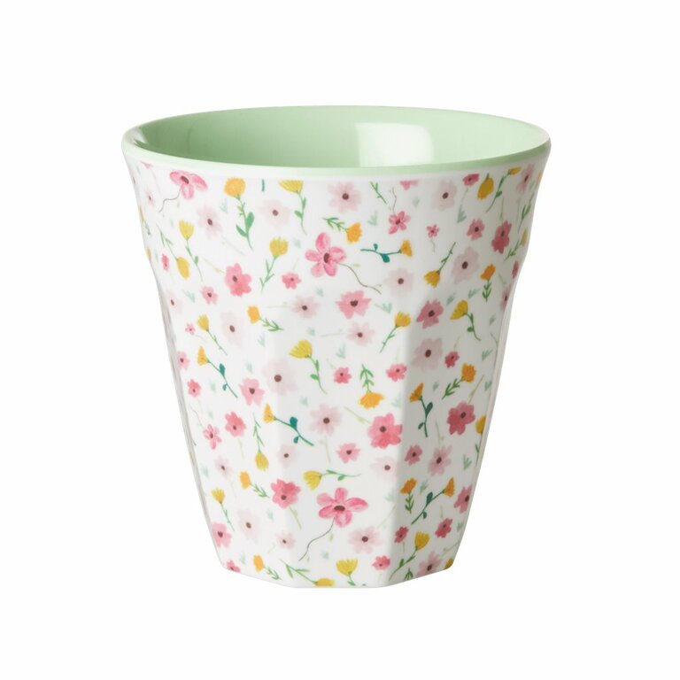 Gobelet En Mélamine Rice 250 Ml - Motif Fleurs Roses, Incassable, Sans BPA, Lavable Au Lave-vaisselle, Pour Enfants Et Camping