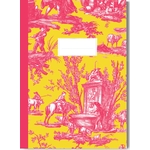 HISTOIRE DAVANT CAHIER A5 MOTIF TOILE DE JOUY JAUNE