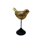 STATUE OISEAU DORE 16X9.5X23CMS