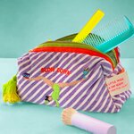 Petite_trousse_en_velours_raye_avec_motif-yoga_brode_et_pompons_decoratifs_noi