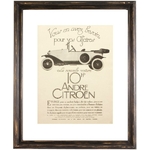 HISTOIRE DAVANT CADRE NOIR CITROEN 50X40CMS