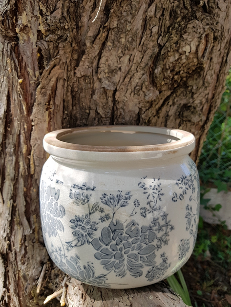 Chine XIX ème, Jarre, Cache Pot En Grès émaillé à Décor d'Oi