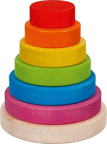 Tour à Empiler en Bois Colorée – Jouet Éducatif Goki