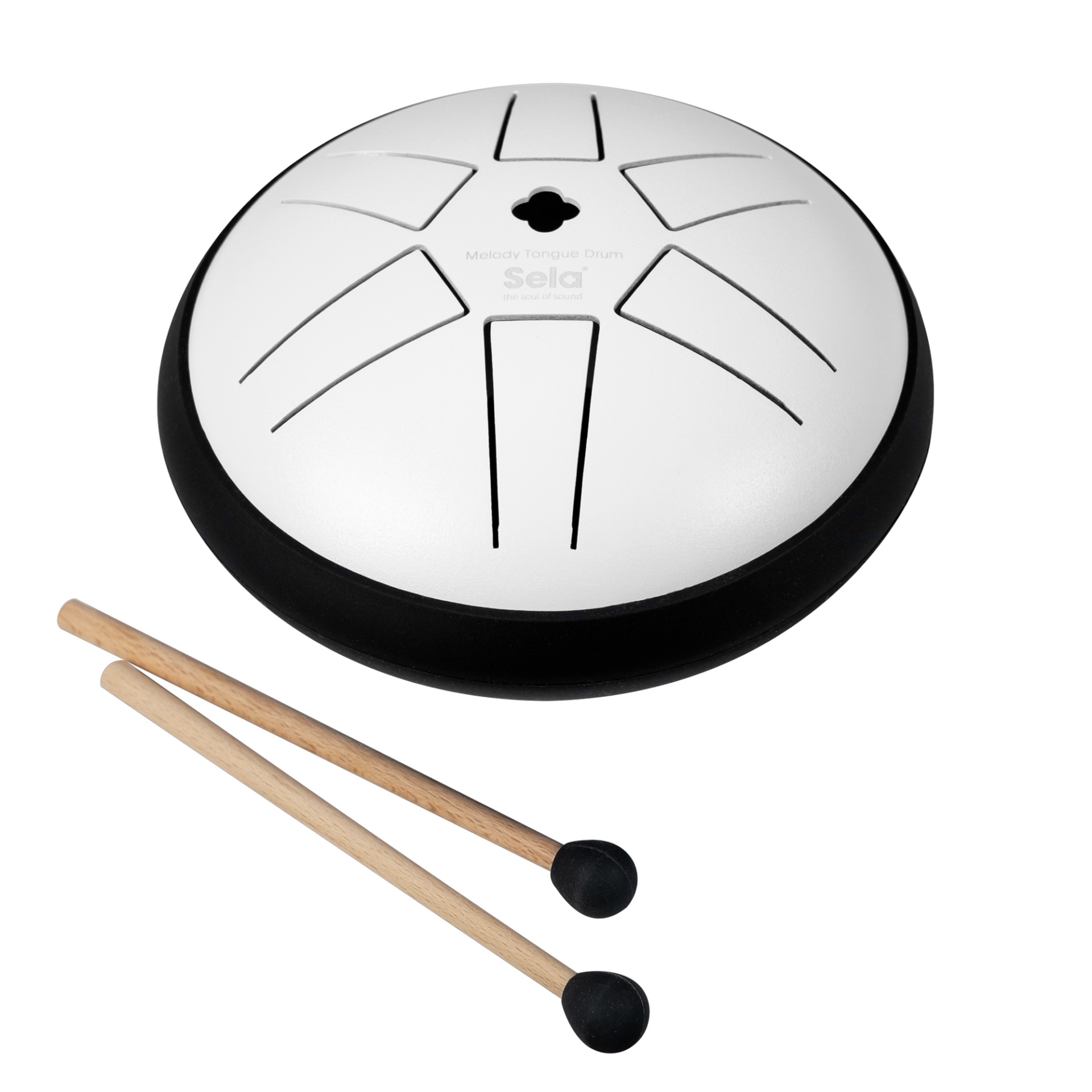 Tambour tongue drum 5,5 pouces en Si majeur blanc – Sela Melody éveil musical et relaxation