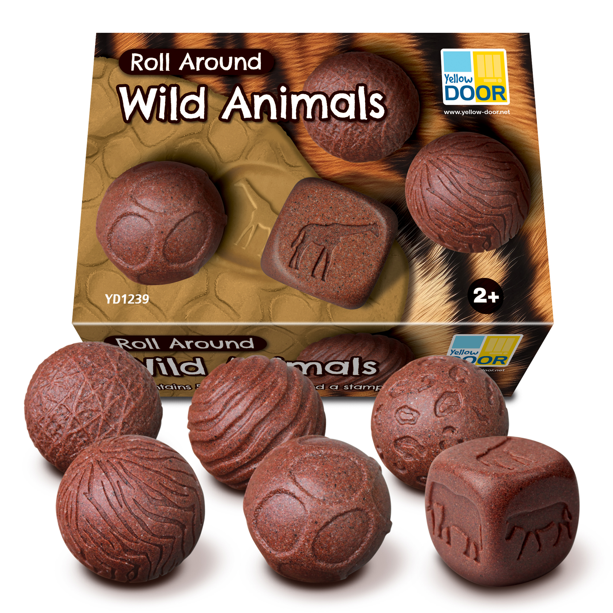 Balles rouleaux texturés pour pâte à modeler et argile - Animaux sauvages