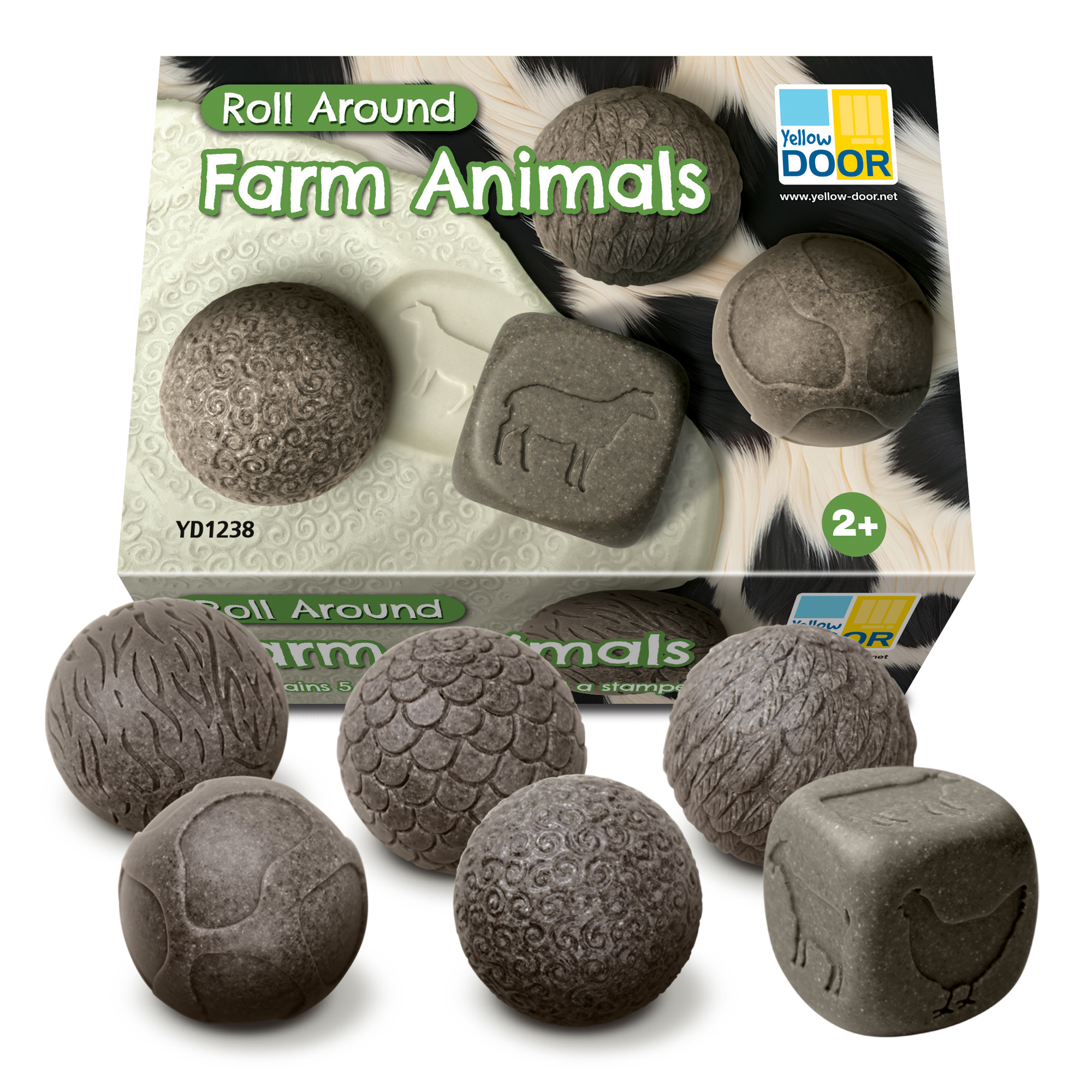 Balles-rouleaux texturées pour pâte à modeler, argile – Animaux de la ferme