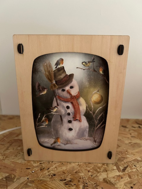 carte bonhomme neige lampe eteinte