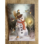 carte postale hiver bonhomme de neige