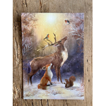 carte postale hiver renne