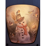 carte bonhomme neige lampe allumée zoom