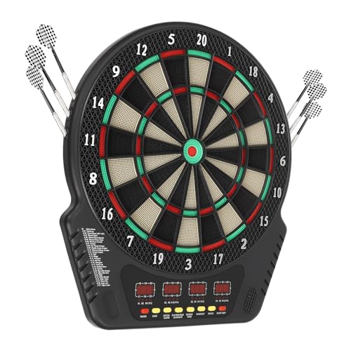 Cible Fléchettes Électronique Avec 27 Jeux - 243 Modes - 4 Écrans LED - Pour Bureau/Jardin/Fêtes