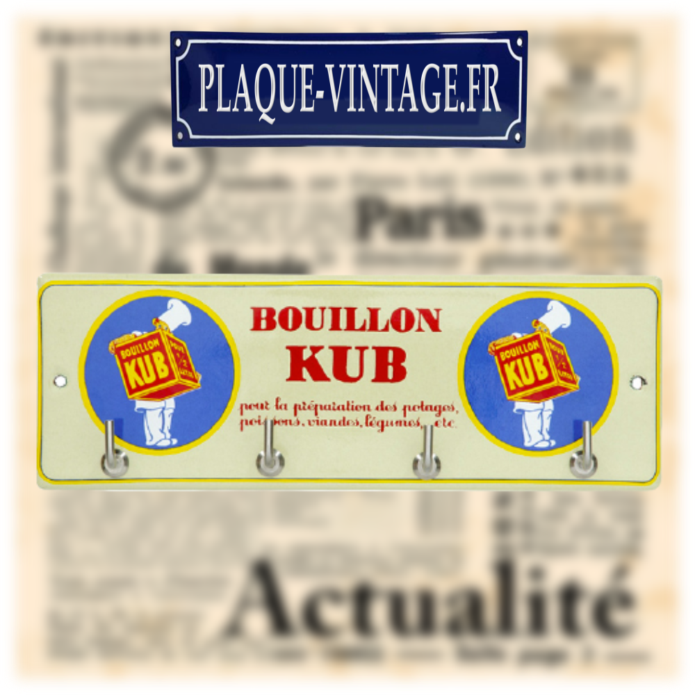 accroche-torchons émaillé bouillon kub marmiton