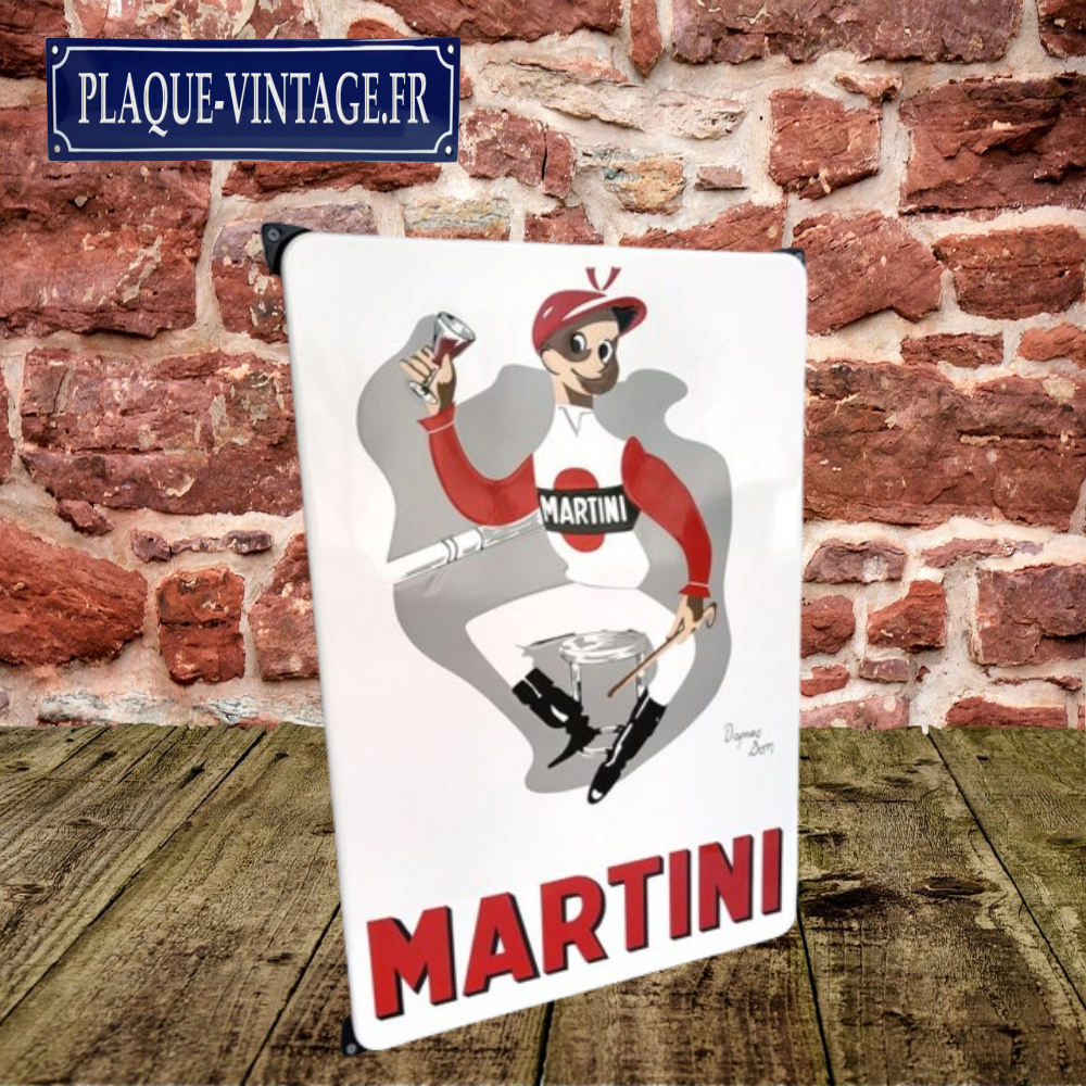 plaque émaillée Martini jockey rétro