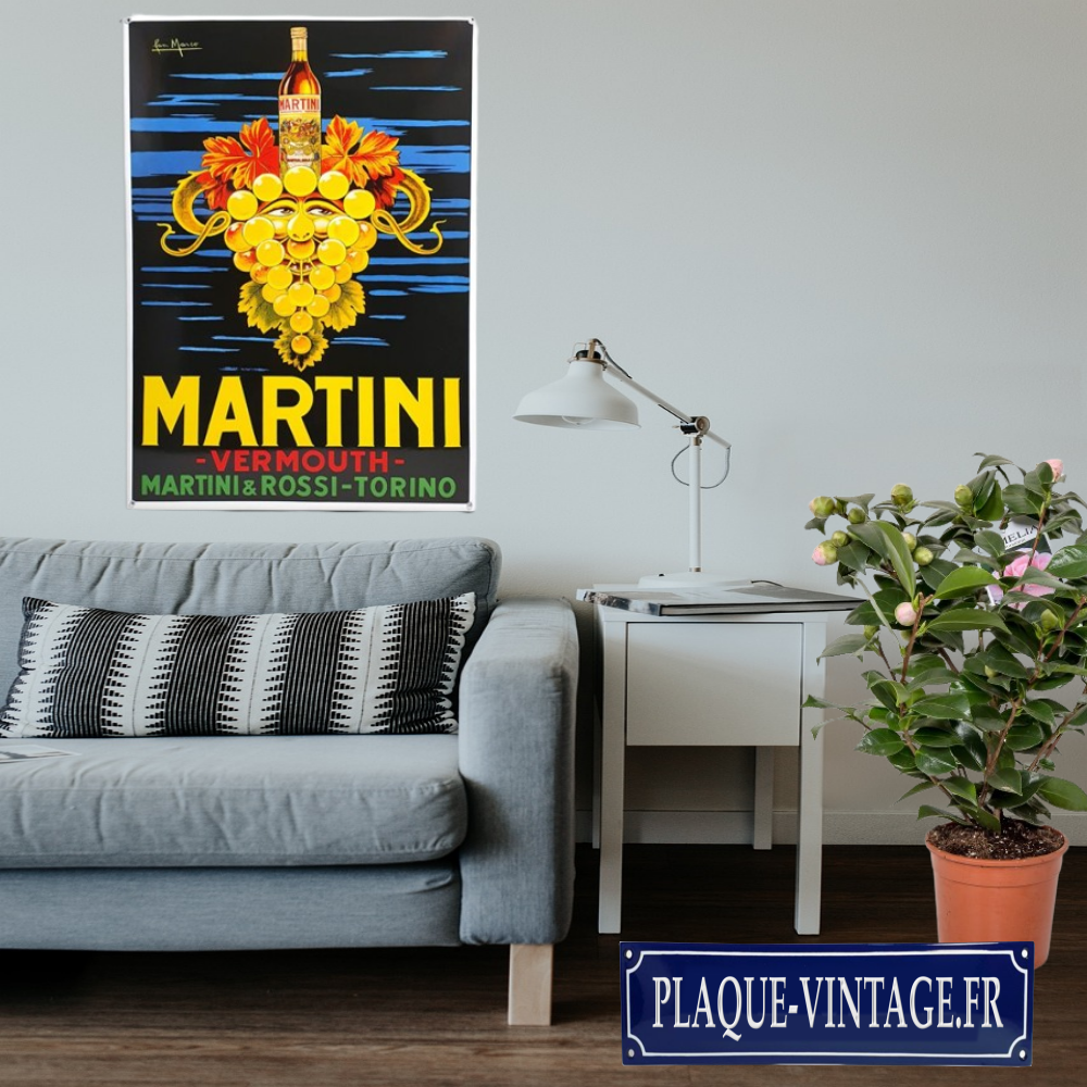 plaque émaillée martini torino vermouth