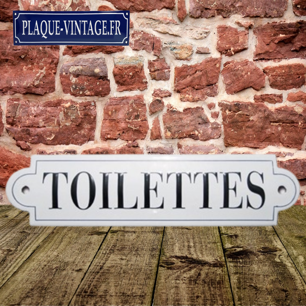 plaque porte toilettes wc émaillée