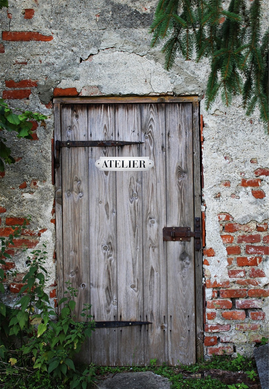 plaque de porte atelier émaillée
