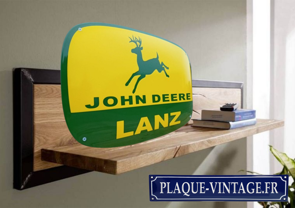 plaque émaillée john deere lanz logo