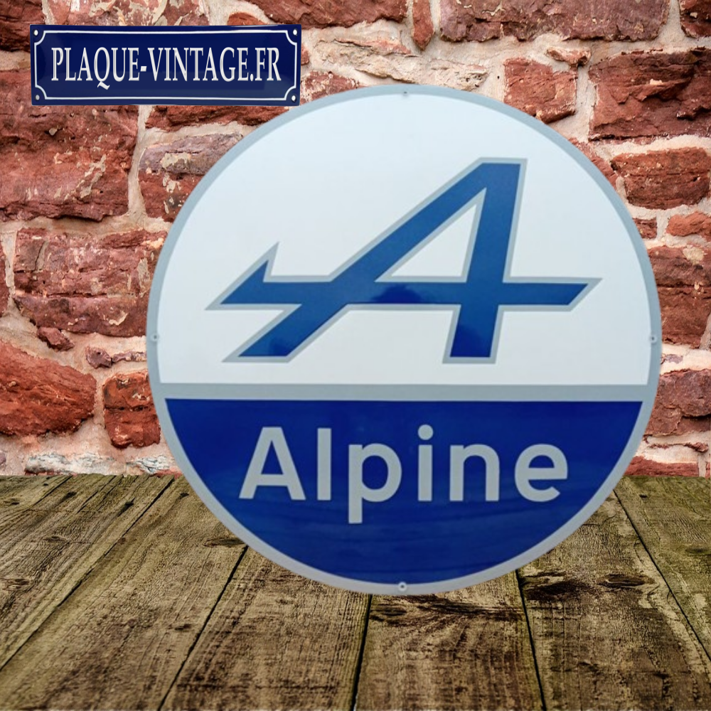 plaque émaillée Alpine ronde
