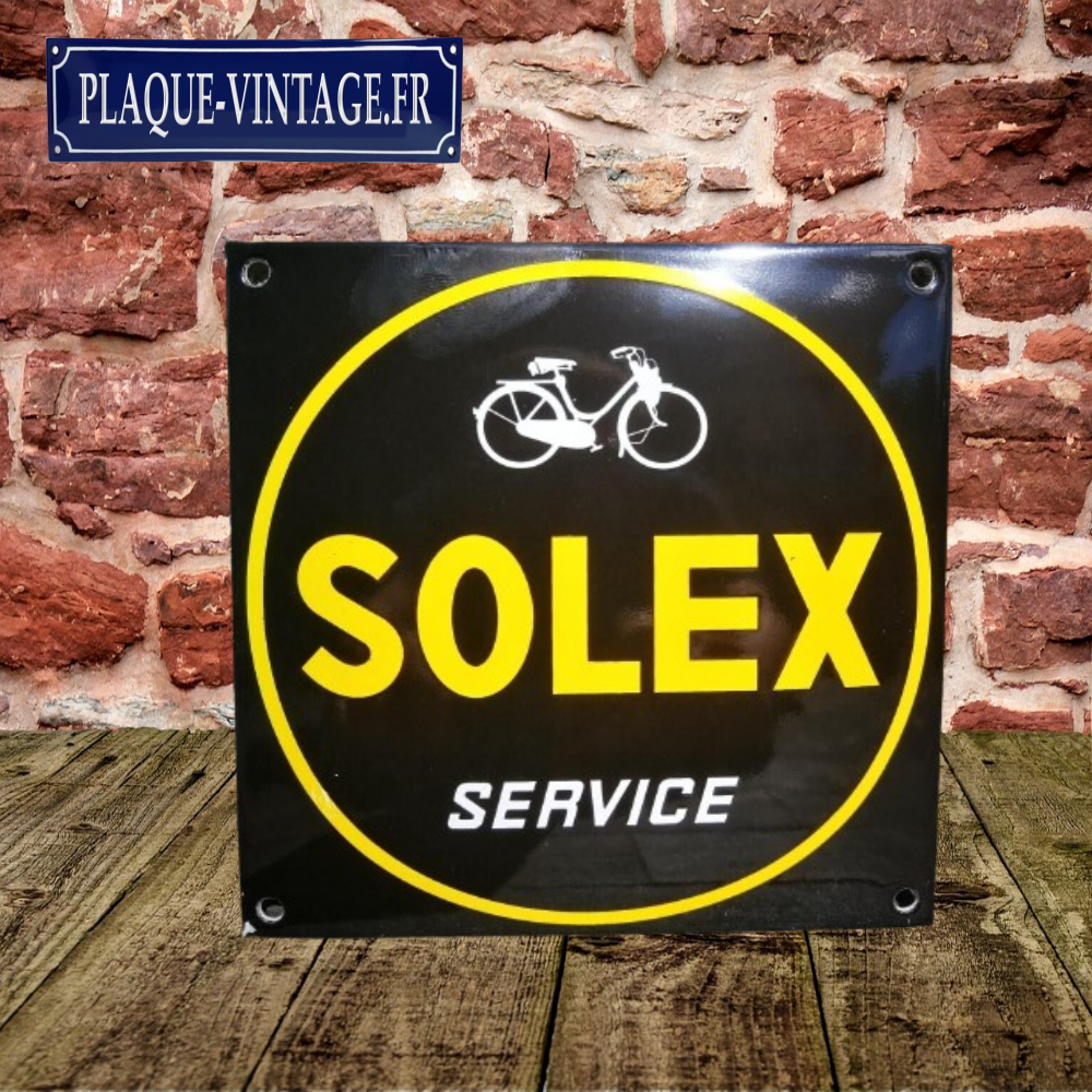 plaque émaillée carrée solex service 50cm