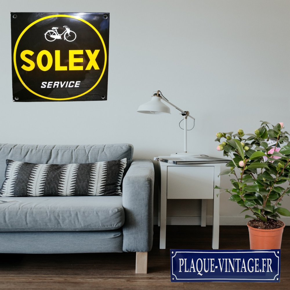 plaque émaillée solex rétro