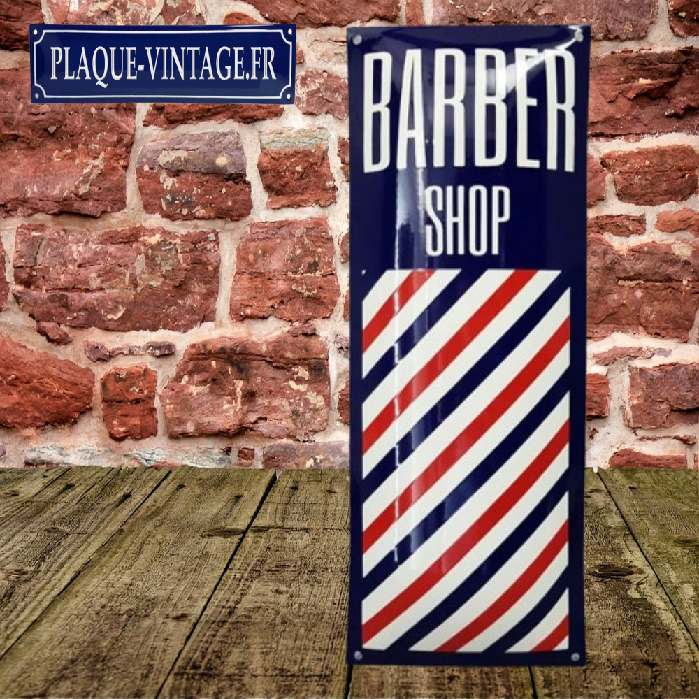 plaque émaillée barber shop