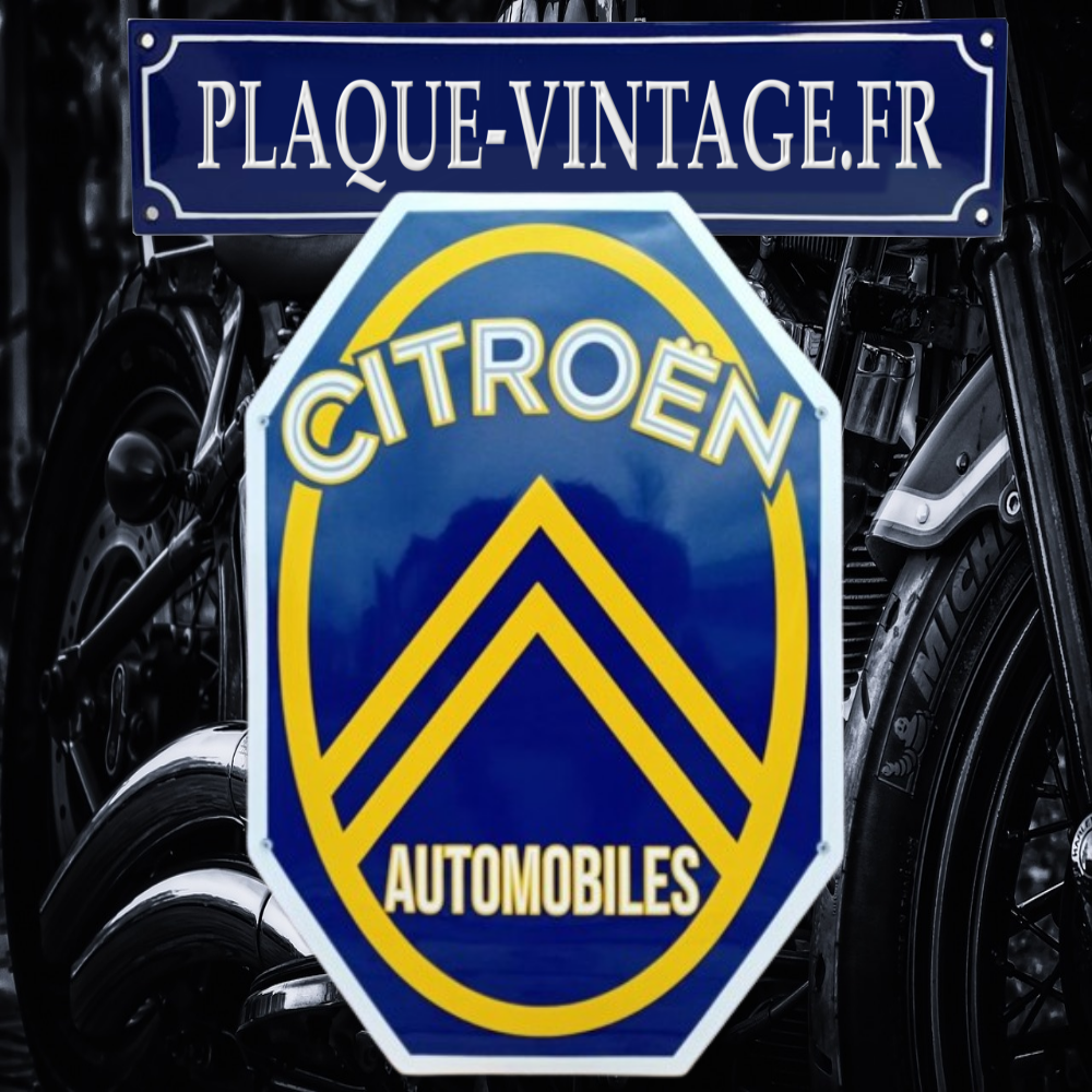 plaque émaillée logo citroen automobiles