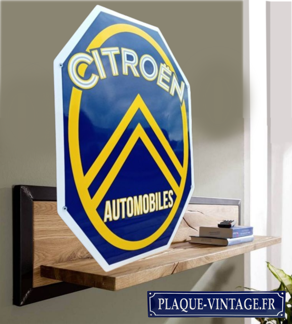 plaque émaillée citroen automobiles 60x40cm