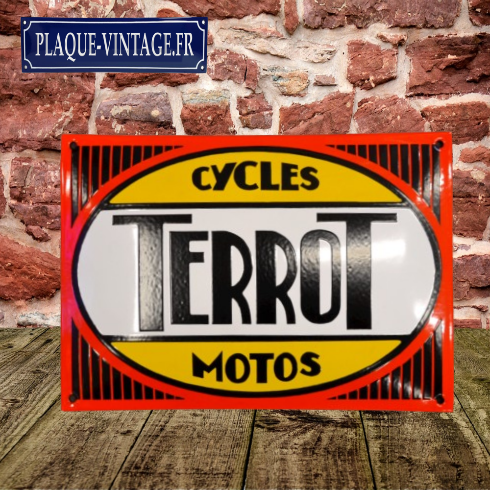 plaque émaillée cycles et motos terrot