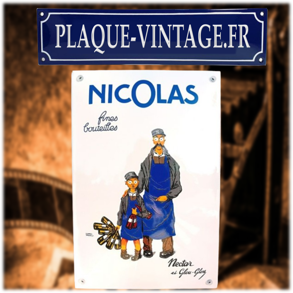 plaque émaillée vins nicolas