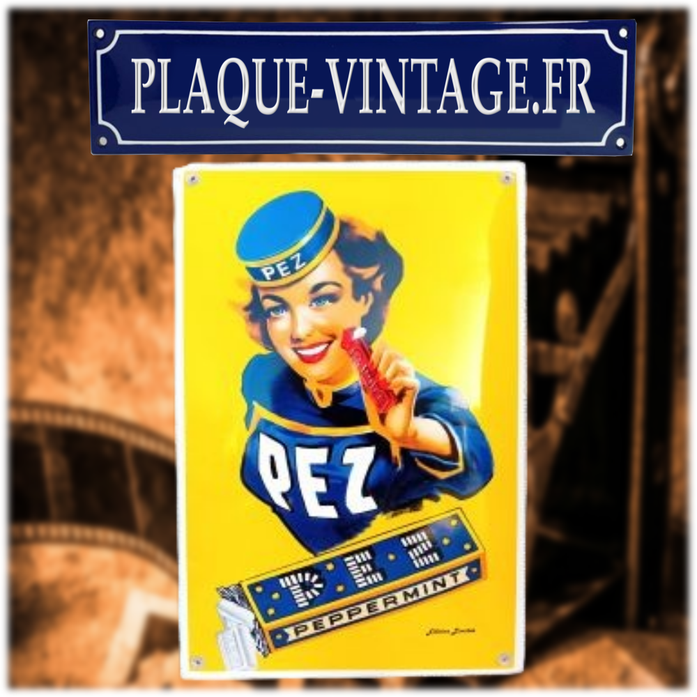 plaque émaillée Pez peppermint