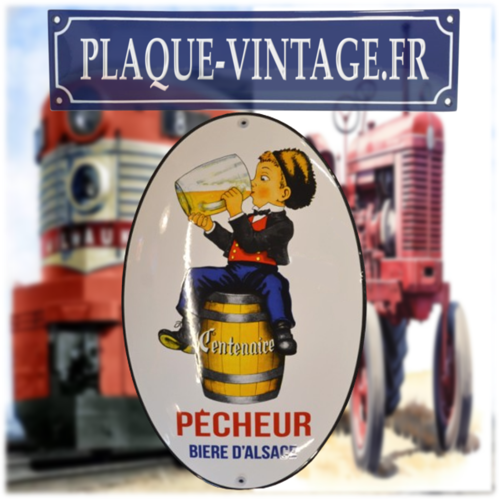 plaque émaillée bière du pêcheur