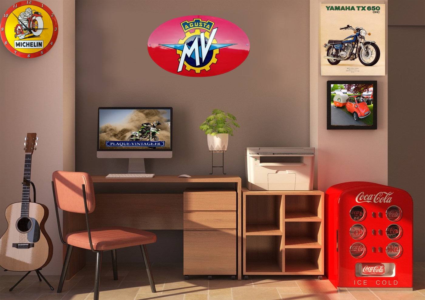 plaque émaillée publicitaire logo Mv Agusta
