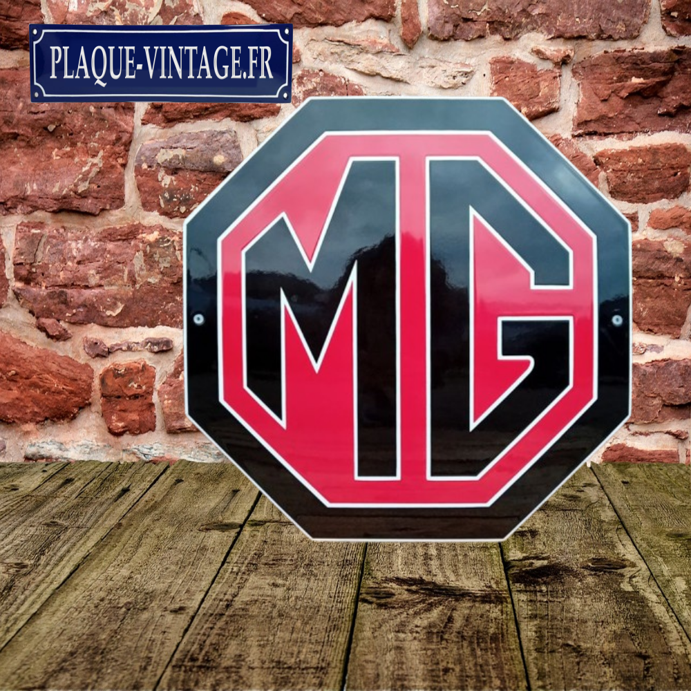 plaque émaillée logo MG motors