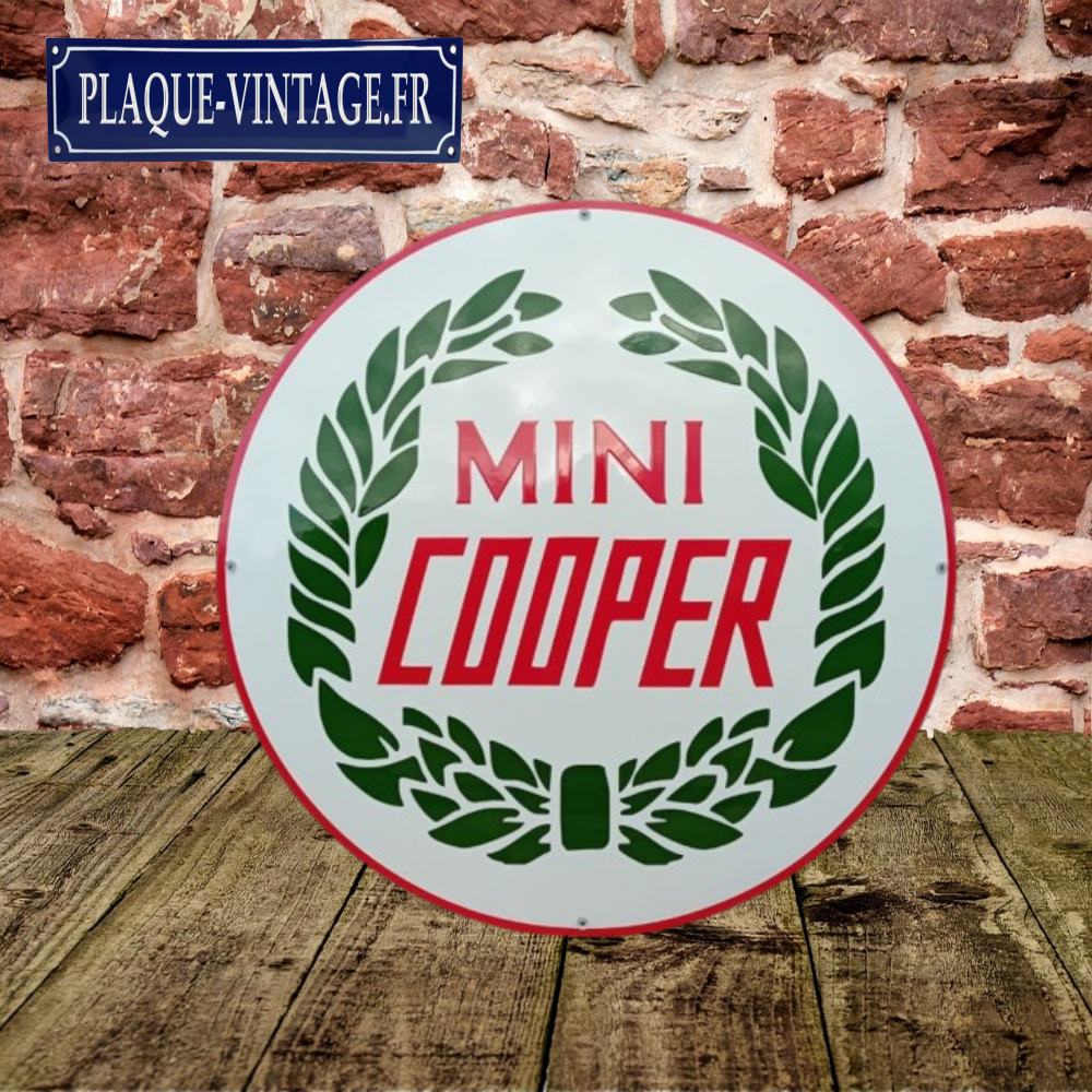 plaque émaillée Mini cooper logo