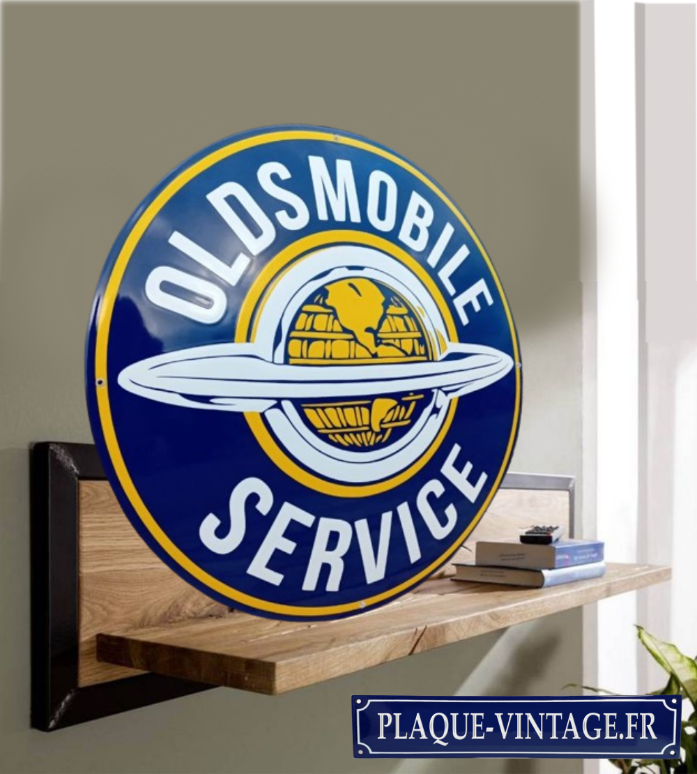 plaque émaillée vintage oldsmobile service