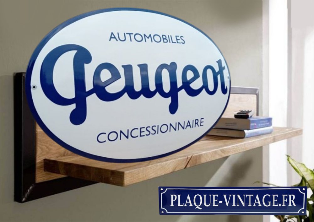 plaque émaillée ancien logo concessionnaire peugeot