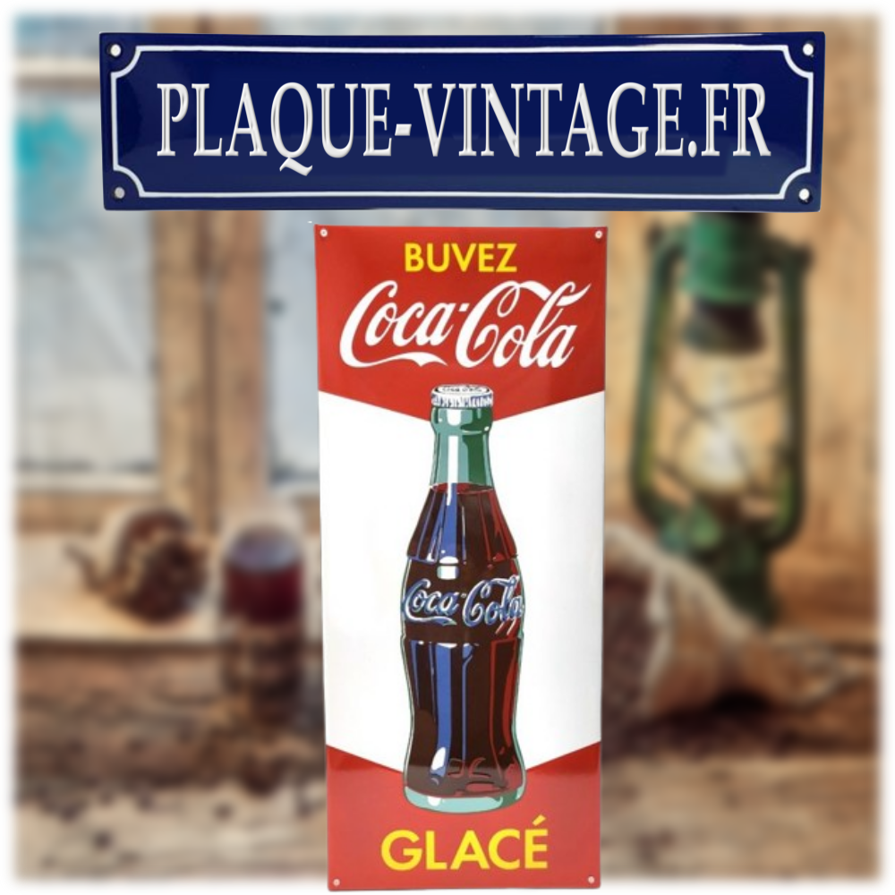 plaque émaillée buvez coca-cola glacé