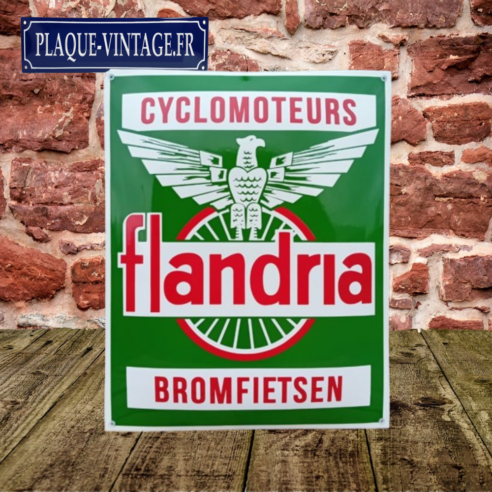 plaque émaillée flandria cyclomoteurs