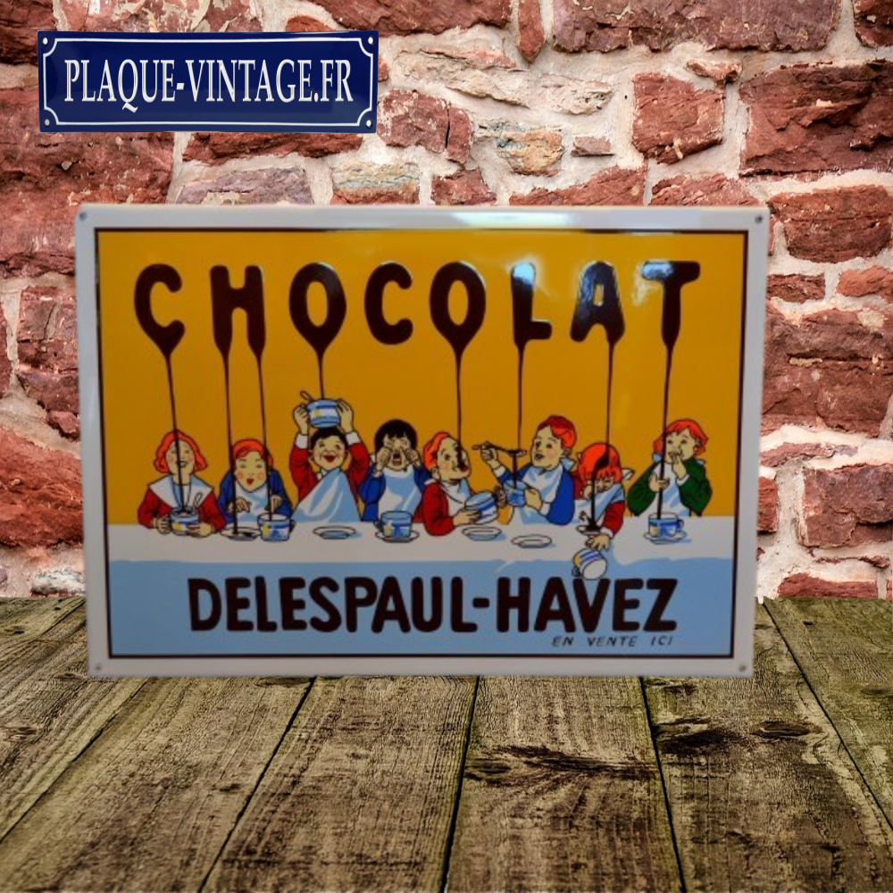 plaque émaillée chocolat delespaul havez
